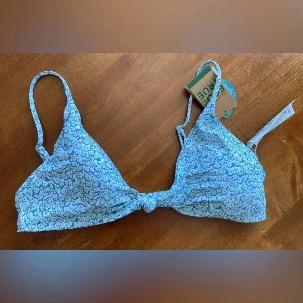 Volcum Whats Poppin Bikini Top Adj Straps Removable‎ Pads Sustainable WMs XL NWT